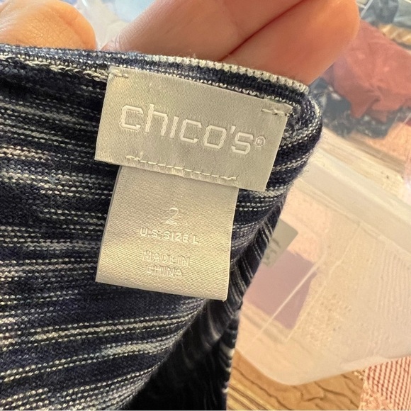 Chico’s Space Dye V-Neck Pullover Sweater Blue - Picture 13 of 14